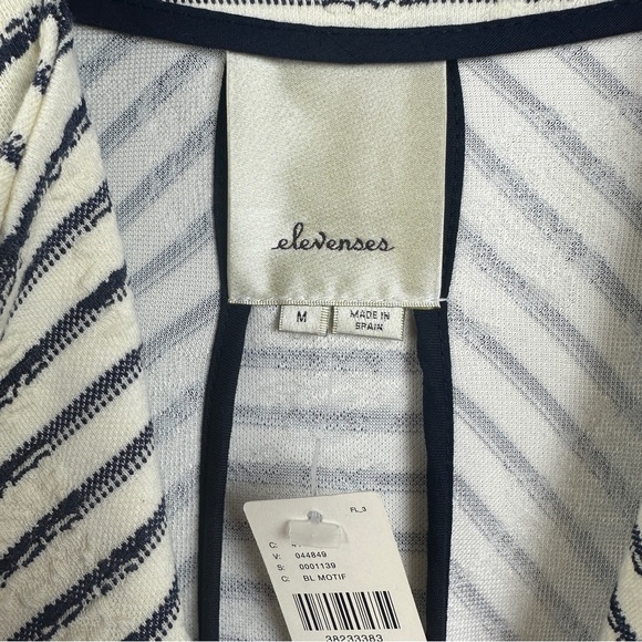 NWT Anthropologie Elevenses Bellport Jacket size Medium open front blue combo - Picture 3 of 13